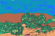 West Virginia valley after coloring with Color My World app for iOS and Android